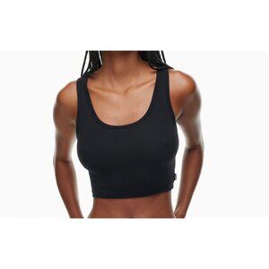 Aritzia TNA Cropped Tank Top Scoop Neck Sleeveless Ribbed Stretchy Cotton Minima